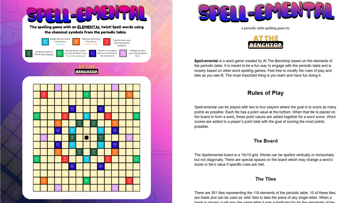 Spell-emental Board and Instructions
