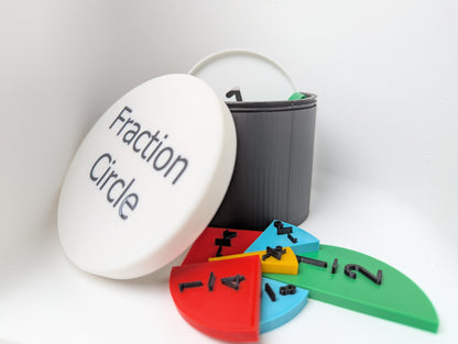 Fraction Circle - Fractions Practice Set (3D Printed)