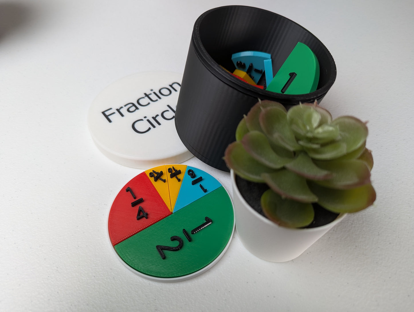 Fraction Circle - Fractions Practice Set (3D Printed)