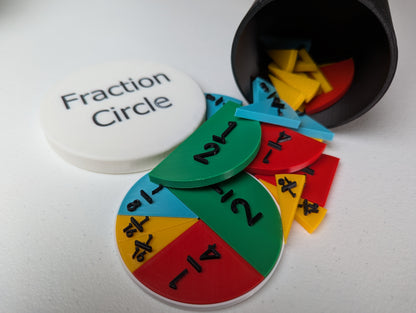 Fraction Circle - Fractions Practice Set (3D Printed)