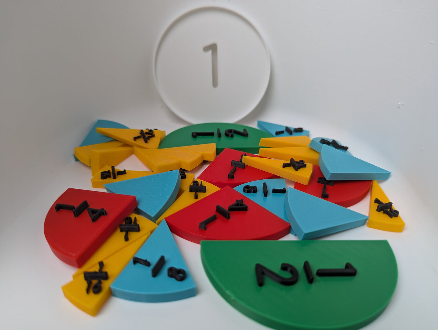 Fraction Circle - Fractions Practice Set (3D Printed)